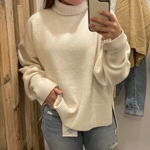 French Connection Oversized Turtleneck Sweater - Cream